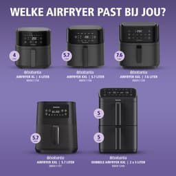 Brabantia Dubbele Airfryer XXL - 10 Liter - Gestapelde Lades - PFAS-Vrij - 2700W Vermogen - 6 Kookprogramma's - BBEK1240 — thumbnail 6
