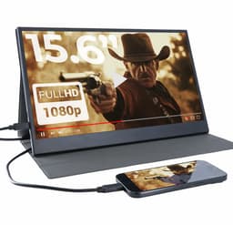 Denver Portable Monitor - Full HD - 15.6" - Draagbare Monitor - Lederen Hoes - HDMI - USB-C - PMO15604 — thumbnail 1