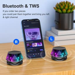 Draadloze zuignap Bluetooth-speaker - Huishoudelijk, bureau, outdoor en autogebruik met kleurrijke lichteffecten - Draagbare telefoonhouder — thumbnail 2
