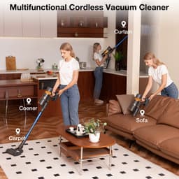 VacniQ V3 Steelstofzuiger Draadloze stofzuiger, 3-in-1 steelstofzuiger, tot 45.000 Pa, 60 minuten gebruiksduur, anti-klit, 5-traps filter, krachtig en lichtgewicht, voor hardhouten vloeren, tapijten, auto's en dierenharen — thumbnail 7