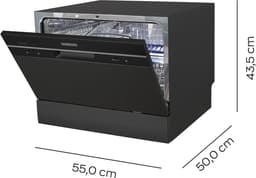 Heinrich's HTG 8840 mini vaatwasser - 7 programma's - gebruik slechts 6,5 liter per cyclus - zwart — thumbnail 3