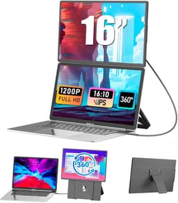 Siaviala N2 16" Portable Monitor | 1920x1200 IPS | 360° Draaibaar & Magnetisch | Ultradun 0.76kg | Plug & Play Type-C | Jouw Mobiele Kantoor | 200% Productiviteit — thumbnail 1