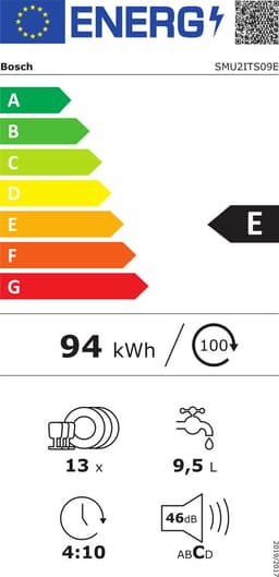 Bosch SMU2ITS09E - Serie 2 - Inbouwvaatwasser - 60 cm - Geborsteld staal - Energielabel E - Home Connect — thumbnail 3