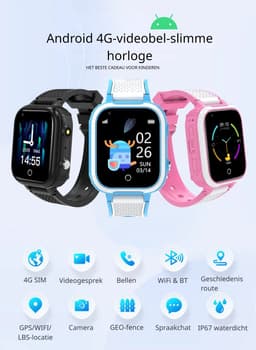 DrPhone KidsTimeX15 – 4G Kinder Smartwatch met GPS Tracker – Videobellen – WhatsApp – IP67 – SOS – 1.44” Touchscreen – Stappenteller – Nederlandse Mobiele App – 1GB+8GB – Blauw — thumbnail 3
