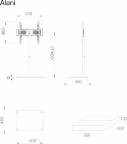 VCM Morgenthaler Alani, Zwart, Zwart, Metaal, 600 mm, 450 mm, 1000 mm — thumbnail 6