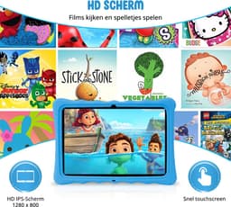 ZINLY® Kindertablet XL - Tablet - 10 inch - 5000 mAh batterij - Android 10.0 - Langdurig gebruik - Kids Proof - Kinder tablet voor kinderen vanaf 3 jaar - Incl beschermhoes & Ouderlijk Toezicht App - Blauw — thumbnail 3