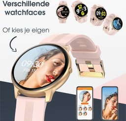 SAMMIT Smartwatch Dames Goud - Meldingen - Met Stappenteller - Iphone & Android - Smartwatch Dames — thumbnail 4