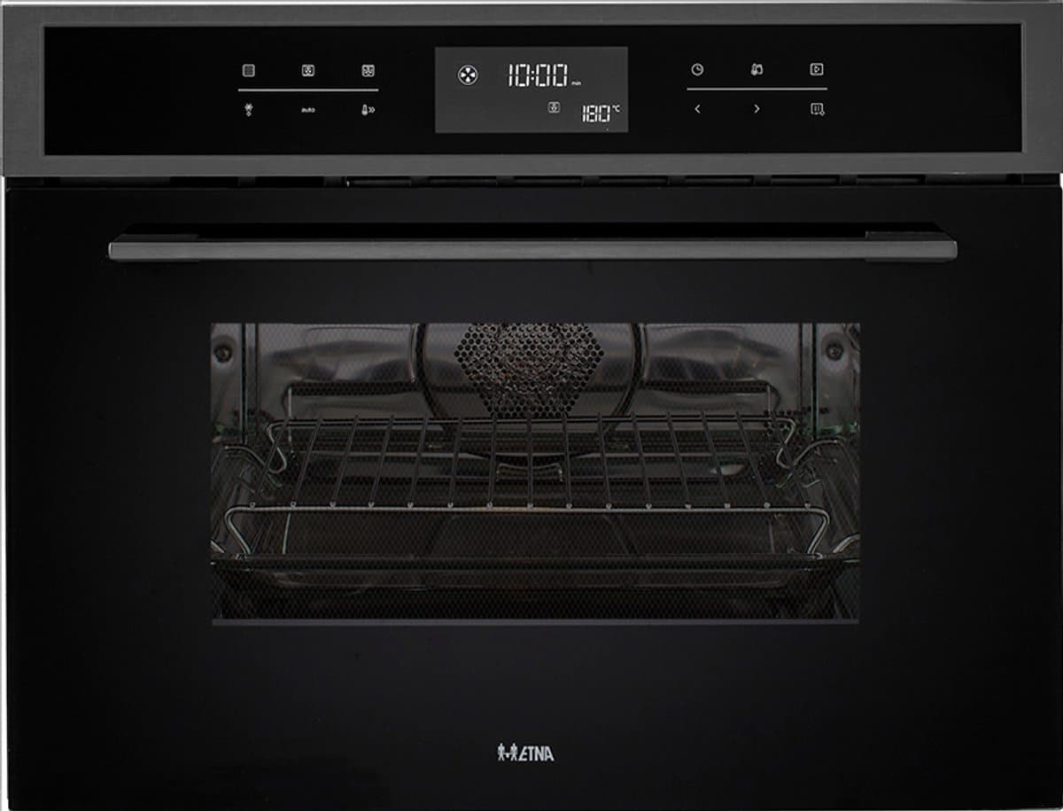 ETNA CM644Ti - Inbouw combimagnetron - 44L - Black Titanium - Turbo hetelucht - 900W Magnetron - Touch Control - Grill - Glazen bakplaat — afbeelding 1