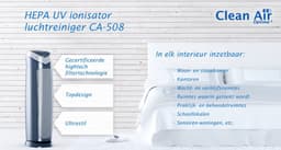 Clean Air Optima® CA-508 - HEPA UV Ionisator Luchtreiniger - TRUE HEPA (H13) Filter - Koolstoffilter - UV-C Lamp - 6 Reinigingstechnieken - Ultrastille Werking - 5 Instelbare Snelheden - Slim Design — thumbnail 2
