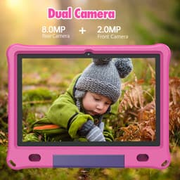 Lipa WQ01 kinder tablet Pink 10.1 inch - Kindertablet vanaf 3 jaar - Kindertablet 10 inch - Tablet kinderen - Android 15 tablet - 64 GB opslag - Groot scherm - Met spellen software - Play store - Ouder bescherming - Bescherming ogen - Met bumper — thumbnail 10