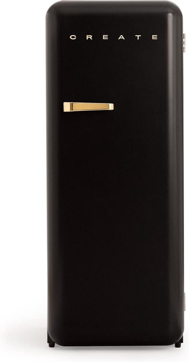 CREATE - Koelkast in retrostijl - Zwart - Handvat Goud - FRIDGE RETRO 281L — afbeelding 1