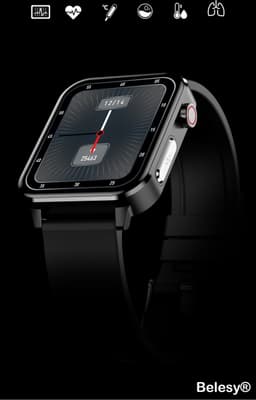 Belesy® INTELLIGENT - Smartwatch Dames - Smartwatch Heren - Horloge - 1.70 inch – kleurenscherm – Stappenteller – Calorieën - Gezondheidsindicatoren – Je eigen foto als wijzerplaat - Leer – Zwart - Moederdag — thumbnail 6