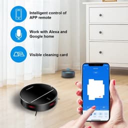 LIECTROUX® Model M7S PRO Robot Stofzuiger, Droog en Nat Dweilen Combo, Smart Mapping, WiFi App, 4KPa Zuigkracht, Borstelloze Motor, Werkt met Alexa en Google Assistant, Ideaal voor Huisdierhaar, Tapijt, Harde Vloer — thumbnail 2