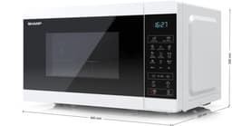 Sharp YC-MG02EW - Vrijstaande Magnetron met Grill - 20L - 800W Magnetron / 1000W Grill - Digitaal Display - Wit — thumbnail 6
