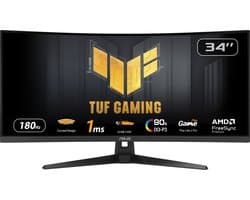 ASUS TUF Gaming VG34VQ3B - WQHD Ultrawide Gaming Monitor - 180Hz - FreeSync Premium - USB Hub - 34 Inch