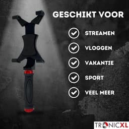 TronicXL Selfie Stick voor Tablets – Universele Handgreephouder voor uw Tablet tot 10 inch - geschikt voor iPad Mini 1, 2, 3, 4, 5 - Perfect voor foto's, videogesprekken en nog veel meer — thumbnail 2