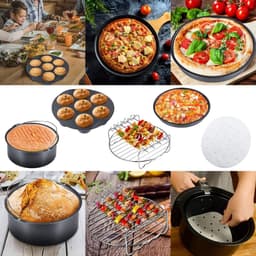 Perow Accessoires voor heteluchtfriteuse - Airfryer Accessoires - Geschikt voor XL en XXL - Complete Set - ø 20 cm — thumbnail 3
