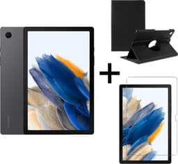 Samsung Galaxy Tab A8 (2021) - 32GB - Wifi - 10.5 inch - Gray + Draaibare hoes + Screenprotector tempered glass — thumbnail 1