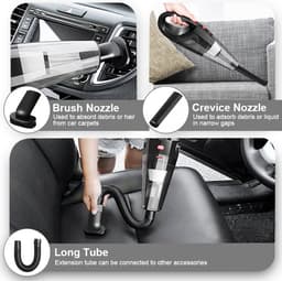 E&CT TRADING - 6000 PA - Stofzuiger Snoerloos - Voor Auto Stofzuiger - USB Oplaadbare Draagbare - Draadloze Stofzuigers Krachtig Droog Nat — thumbnail 5