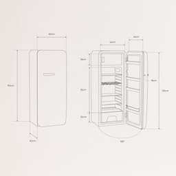 CREATE - Koelkast in retrostijl - Gebroken wit - Handvat Marmer - FRIDGE RETRO 281L — thumbnail 10