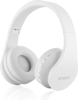 WiseQ Draadloze Koptelefoon Kinderen – Witte Bluetooth Kinderkoptelefoon met Microfoon – SD-kaart & FM-Radio – 8u Bluetooth Geluidsdempend – Wit — thumbnail 1