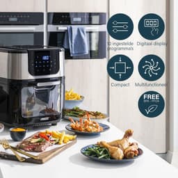 Princess Airfryer Oven DeLuxe 182075 - Heteluchtfriteuse - Extra groot 11 liter - PFAS vrij - 10 automatische programma's - RVS/Zwart — thumbnail 13