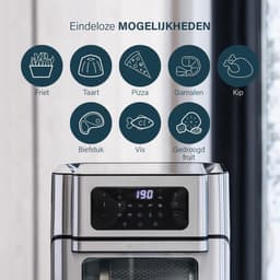 Princess Airfryer Oven 182065 - Heteluchtfriteuse en Oven in één - Groot 10 liter - 3 bakplaten - Rotisseriemand - RVS - Touchscreen — thumbnail 7