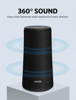 EarFun UBOOM® Draadloze bluetooth 5.0 speaker - IPX7 Waterproof - Ingebouwde microfoon - Activate Voice Assistant - 360° geluid - Zwart — thumbnail 3