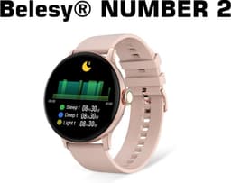 Belesy® NUMBER 2 - Smartwatch Heren – Smartwatch Dames - Horloge – Stappenteller – Calorieën - Hartslag – Sporten - Splitscreen - Kleurenscherm - Full Touch - Bluetooth Bellen – Staal – Milanees - Goud - Moederdag — thumbnail 10