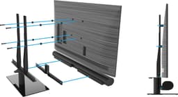 Cavus Draaibare Tv voet geschikt voor Sonos Arc Soundbar & televisie - max 30kg — thumbnail 2
