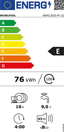 Whirlpool WSFO 3O23 PF Vrijstaand 10 couverts E — thumbnail 2