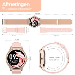 Actyve Smartwatch Dames Rosé Goud - Geschikt voor elke smartphone - Horloge dames - Stappenteller - Slaapmonitor - Saturatiemeter - Full Touchscreen — thumbnail 4
