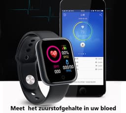 Belesy® Base - Smartwatch - Horloge - 1,3 inch Kleurenscherm - Stappenteller - Bloeddrukmeter - Verbrande calorieën - 3x sportmodus - Siliconen - Zilver - Zwart - Moederdag — thumbnail 7