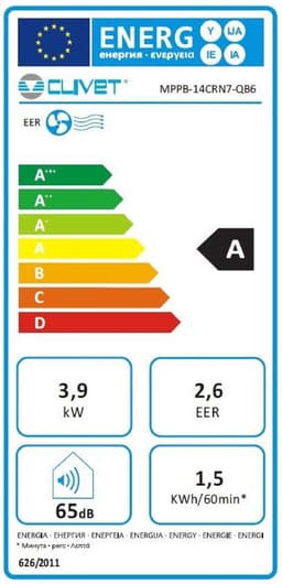 Clivet Mobiele airco - 3,9 kW - 50 m² (één van de grootste op de markt) - 13300BTU — thumbnail 2