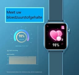 Belesy® Pro - Smartwatch Dames - Smartwatch Heren - Horloge - 1.3 inch - Kleurenscherm - Full Touch - Stappenteller - Grijs - Siliconen — thumbnail 7