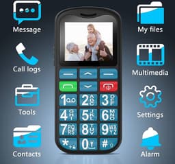 4G - Senioren Mobiele Telefoon + Simkaart Geleverd + Oplaadstation - Grote Toetsen - Big Button Mobiel - Ouderen — thumbnail 2