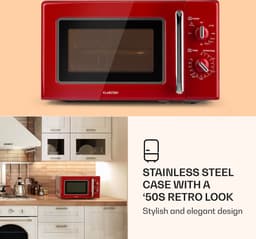 Caroline magnetron grill | 20 liter | 700 W magnetron / 1000 W grill | draaiplateau Ø 25,5cm | QuickSelect | retro design — thumbnail 4