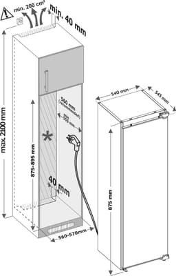 Inventum IKK0882D 88 cm stille energiezuinige inbouw koeler - Koelkast - Superkoelen - Deuralarm - Vakantiestand - 126 liter - Vershoudlade - Deur op deur - Wit — thumbnail 6