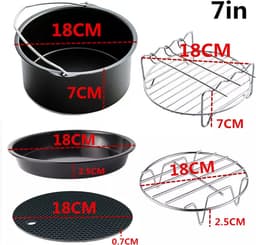 Airfryer Accessoires - 8 Stuks - Aifryer Philips XXL & XL - Airfryer Tefal - Airfryer Bakvorm - Keuken - Airfryer XL - Airfryer XXL - ø 18 cm — thumbnail 7