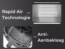 Airfryer XXL - Met APP - Groot 8 Liter - Heteluchtfriteuse - Zwart - Digital Touchscreen - 50 voorgeprogrammeerde gerechten Zedar AF600 — thumbnail 6