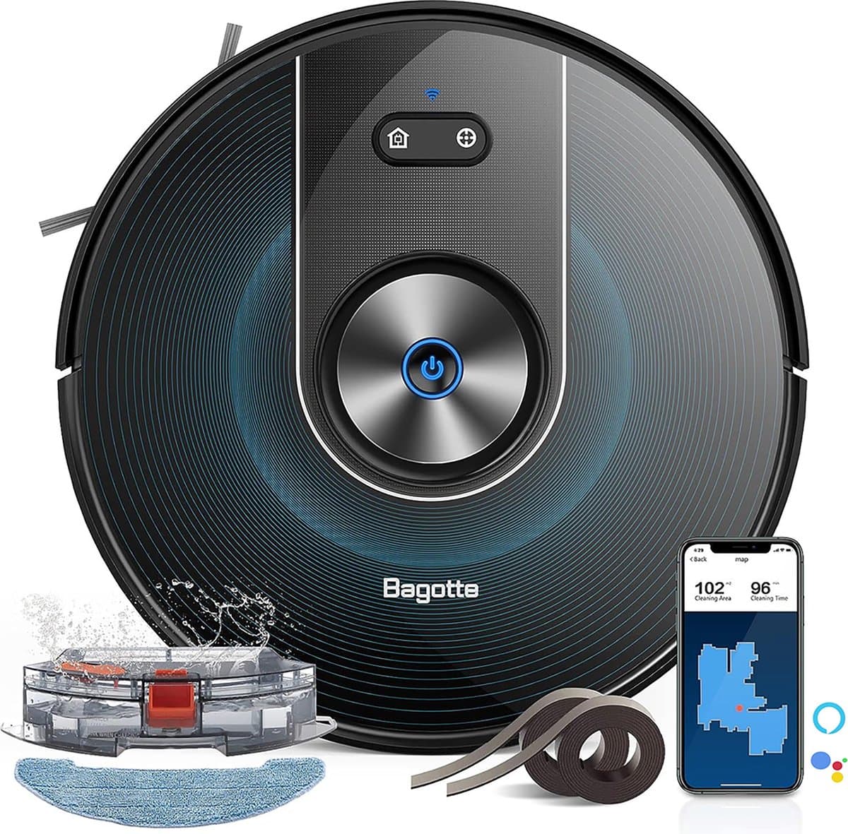 Bagotte BG800MAX Robotstofzuiger met Dweilfunctie - Met Laadstation - Dweilrobot - Inclusief Applicatie — afbeelding 1