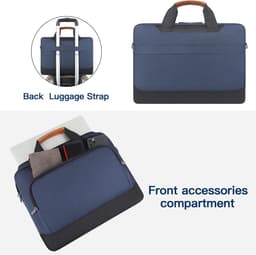 17-17,3 inch laptopbeschermhoes, zakelijke aktetas, laptop, schoudertas, compatibel met 17" laptops/17,3" HP Pavilion 17/MSI GS73VR Stealth Pro/Dell Inspiron 17/Acer/ASUS, blauw — thumbnail 4
