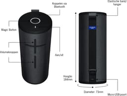 Ultimate Ears Boom 3 - Draadloze Speaker - Bluetooth - Night Black — thumbnail 13