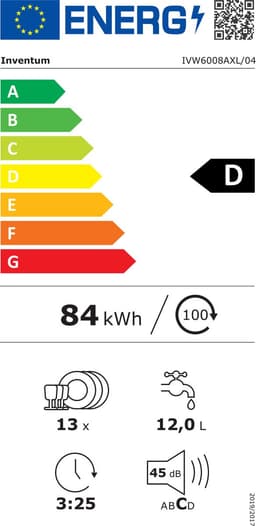 Inventum IVW6008AXL inbouw vaatwasser - 13 couverts - Volledig integreerbaar - Extra ruim - Bestekmand - 6 programma’s - Max nishoogte 91 cm - Startuitstel - Energielabel D — thumbnail 3