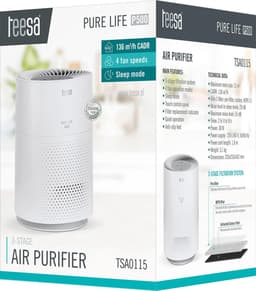 Teesa Luchtreiniger Pure Life P500 – HEPA Filter & Koolstoffilter – Luchtzuiveraar voor Slaapkamer, Woonkamer of Kantoor – Verwijdert Allergenen, Fijnstof, Geuren & Rook – Stil en Efficiënt — thumbnail 11