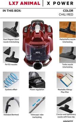 AEG LX7-2-CR-A - LX7 - X POWER - Stofzuiger zonder zak - Dierenborstel - 72 dB — thumbnail 3