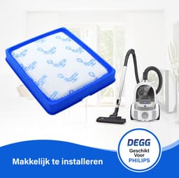 DEGG® - Filter geschikt voor Philips - FC6042 - Power pro expert series - Alternatief voor het origineel FC6042/01 en FC8003/01 - Wasbaar - Duurzaam - Premium Kwaliteit — thumbnail 3