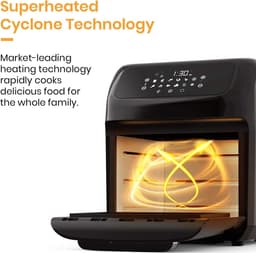 Royalty Line® AFO12601 Airfryer Oven - Airfryer XXL - 12 Liter Heteluchtoven met 12 Programma's - Touch Display Heteluchfriteuse - 1800W - Zwart / RVS — thumbnail 7