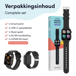 Keebies Smartwatch Kinderen - 5 t/m 12 jaar - Incl. Camera en 26 Kids Spelletjes - 512MB Geheugen - USB Oplaadbaar kinderhorloge - Jongen / Meisje - Zwart — thumbnail 12