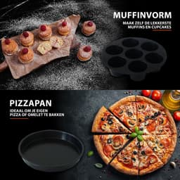 Airfryer Accesoires - Geschikt voor Airfryer XL en XXL - Heteluchtfriteuse Accesoires Set - Bakset - Bakvorm - Ø20CM — thumbnail 2